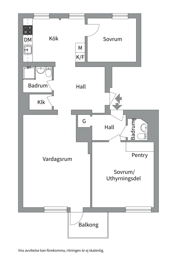 Planlösning från Tegnérgatan 5C, Till salu i Luthagen, Uppsala