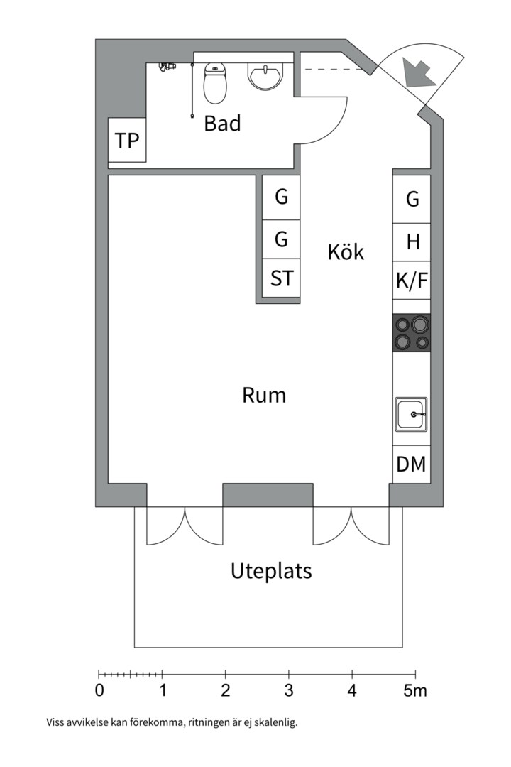 Planlösning från Prefektgatan 8, Kommande i Rosendal, Uppsala