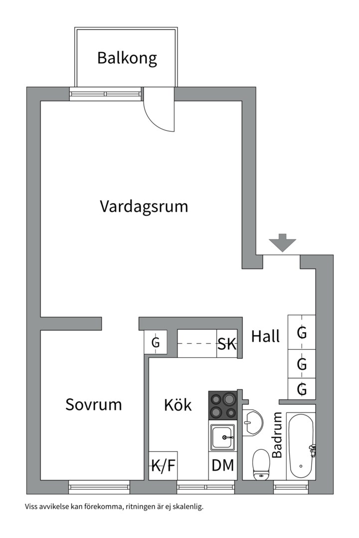 Planlösning från Kyndelsmässogränd 13, Kommande i Midsommarkransen, Stockholm