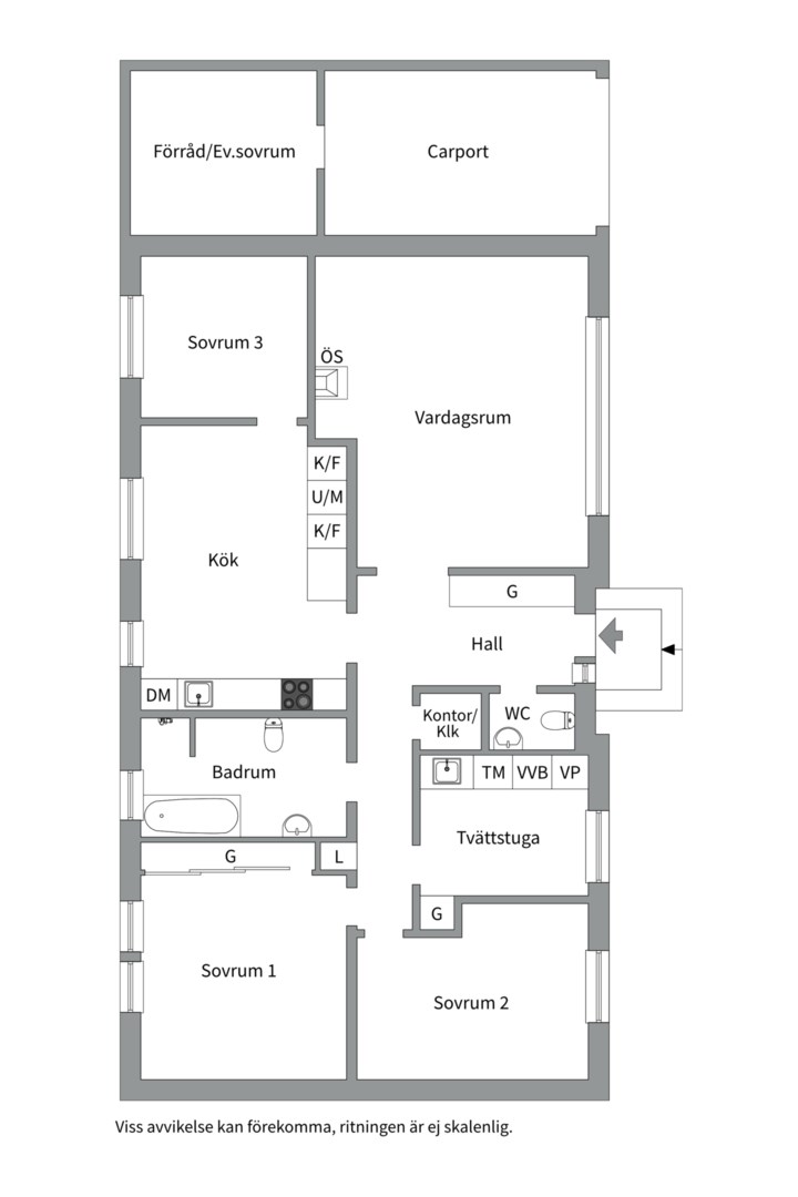 Planlösning från Lokevägen 25A, Kommande i , Nacka