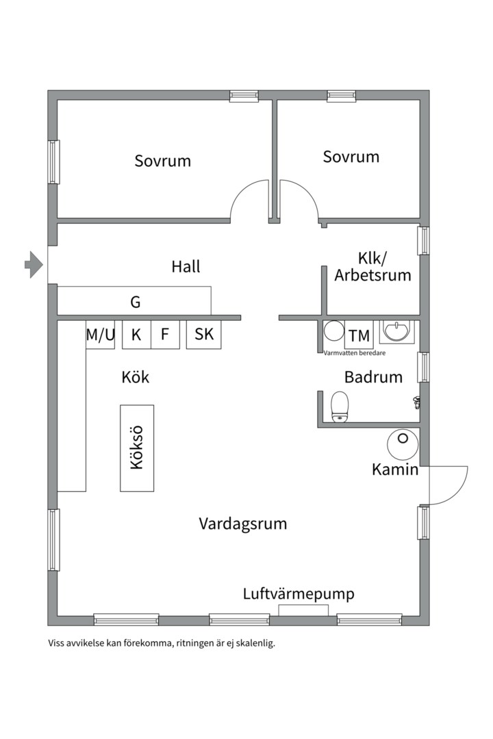 Planlösning från Tackmossvägen 22, Såld i , Uppsala
