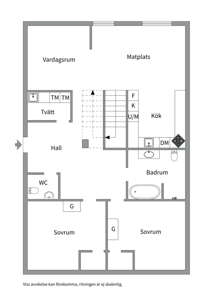 Planlösning från Margaretavägen 12, Kommande i Enhagen, Västerås