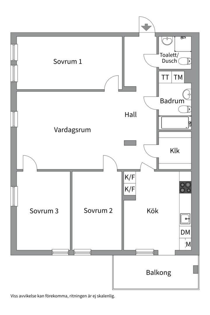 Planlösning från Ormingeringen 18 1tr, Till salu i Västra Orminge, Nacka