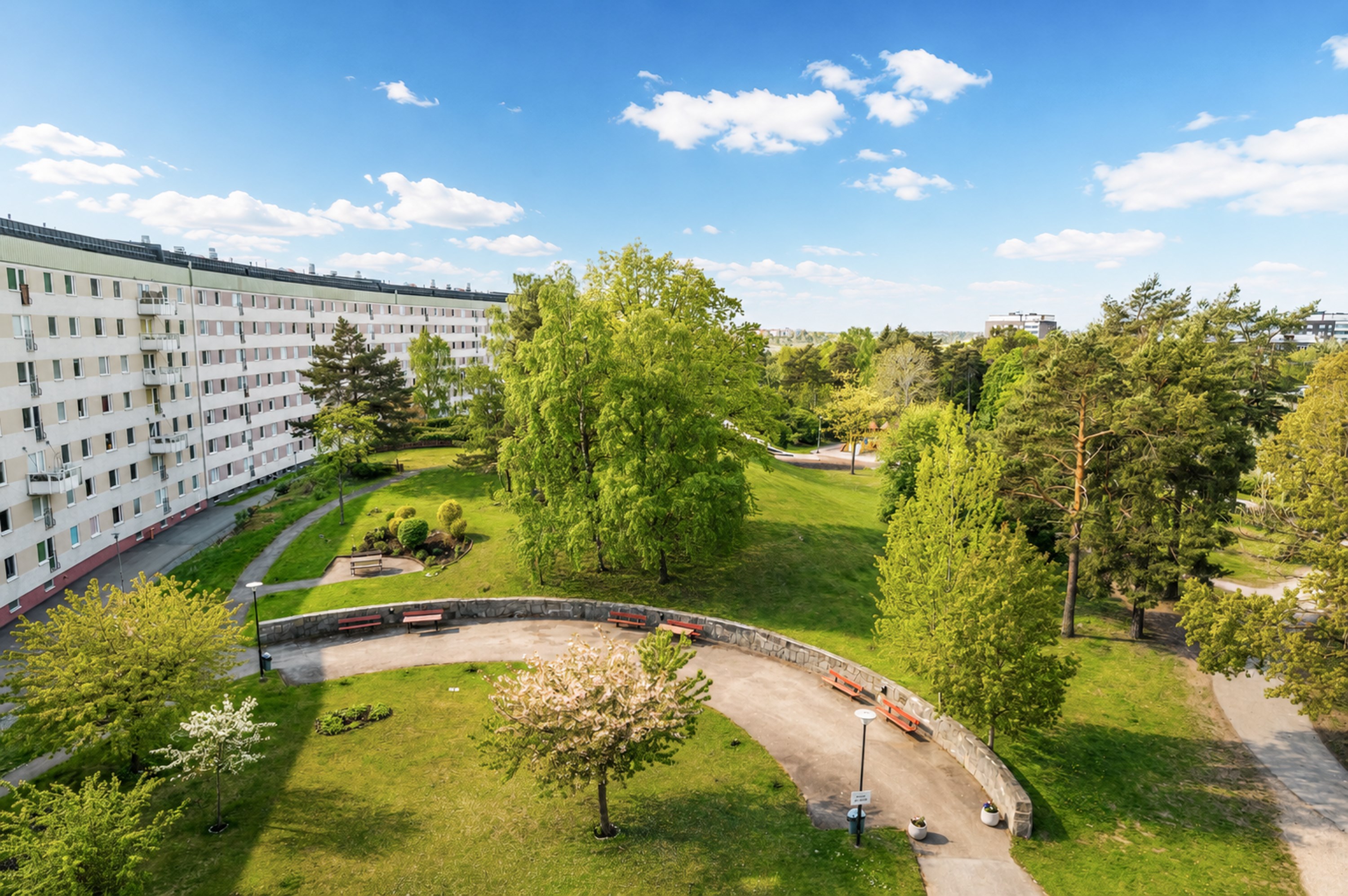 Bostadsbild från Johan Enbergs väg 28, Kommande i Västra skogen, Solna