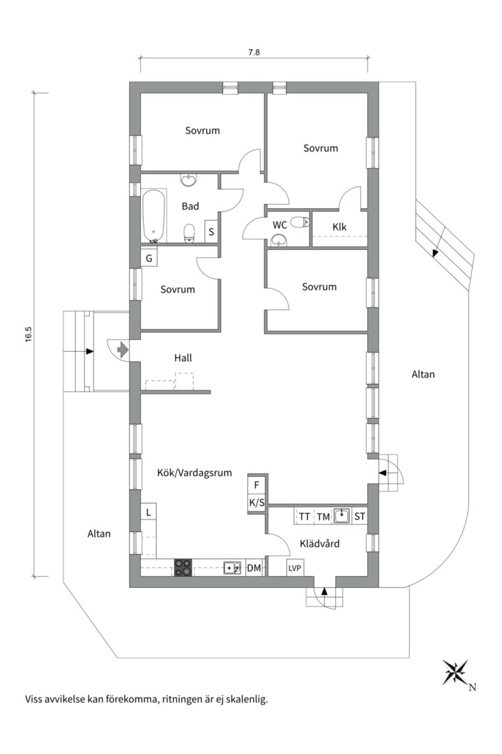 Planlösning från Sandbo 58, Såld i Ärentuna, Uppsala
