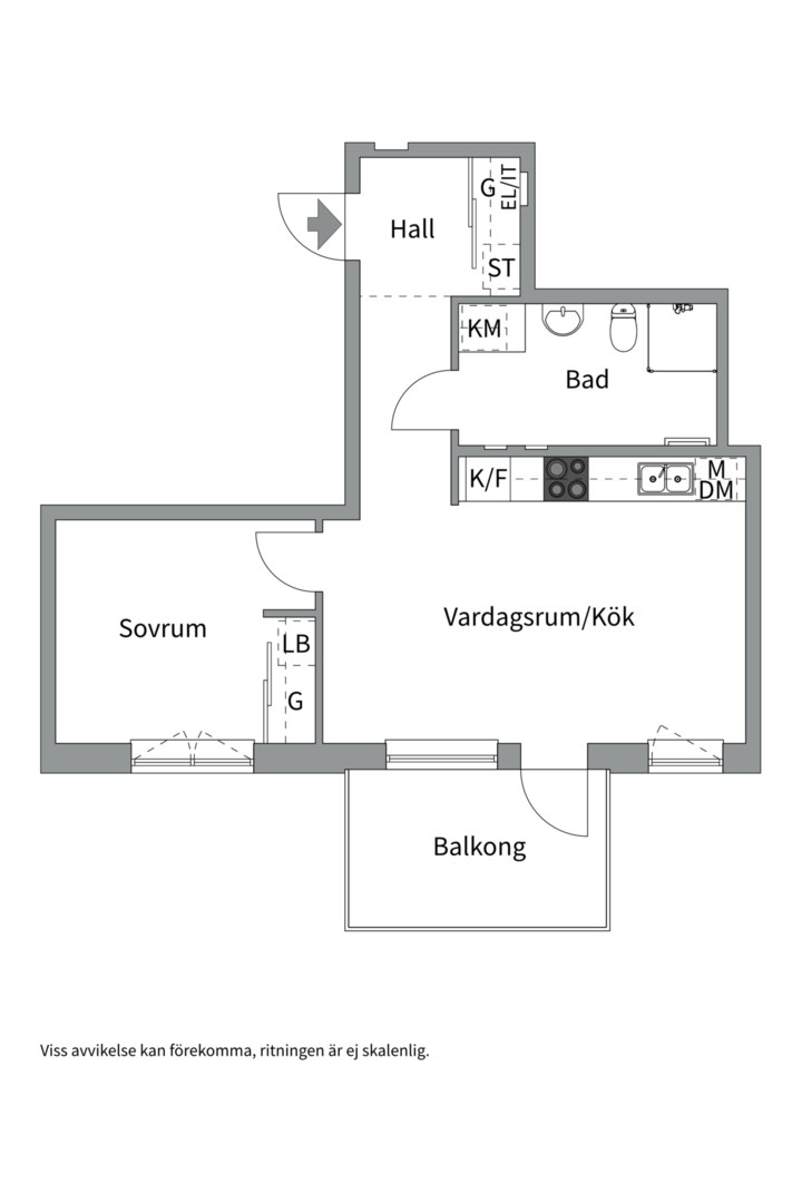 Planlösning från Gösta Wahlströms väg 2A, Kommande i Rickomberga, Uppsala