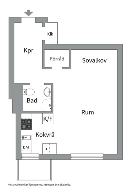 Planlösning från Luthagsesplanaden 28B, Såld i Luthagen, Uppsala