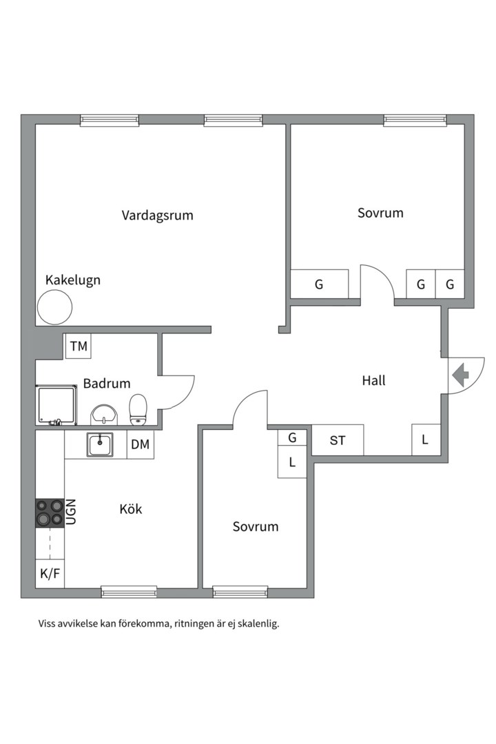 Planlösning från Dalgatan 21 B, Kommande i Luthagen, Uppsala