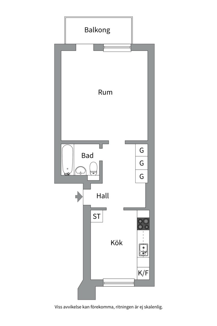Planlösning från Torkelsgatan 2 F, Till salu i Fålhagen, Uppsala