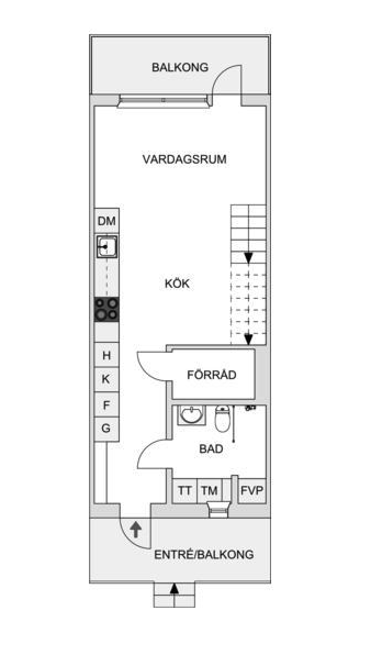 Planlösning från Wilhelm Kåges gata 68B, Till salu i Gustavsbergs - Porslinskvarteren, Värmdö