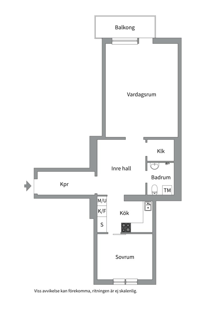 Planlösning från Botvidsgatan 16B, Kommande i Fålhagen, Uppsala