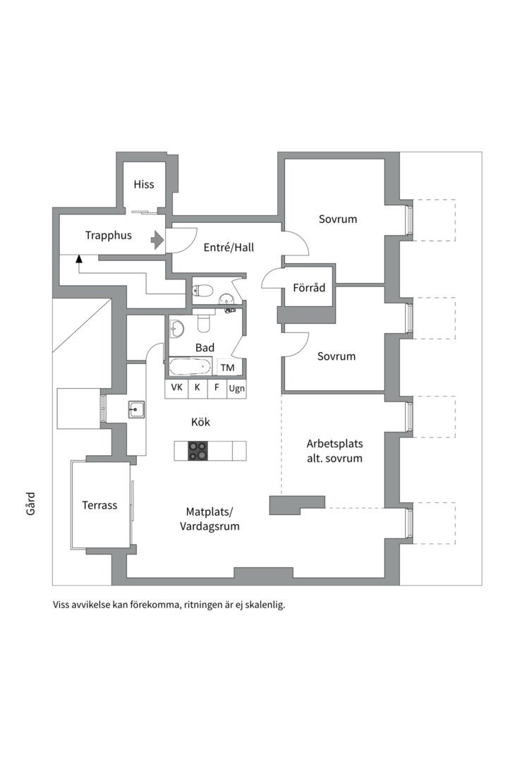 Planlösning från Gjutargatan 6, Kommande i Kungsholmen - Fridhemsplan, Stockholm