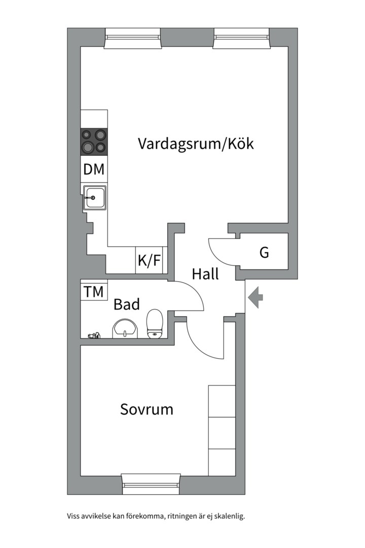Planlösning från Kyrkogårdsvägen 55A, Till salu i Enskededalen / Gamla Enskede, Stockholm