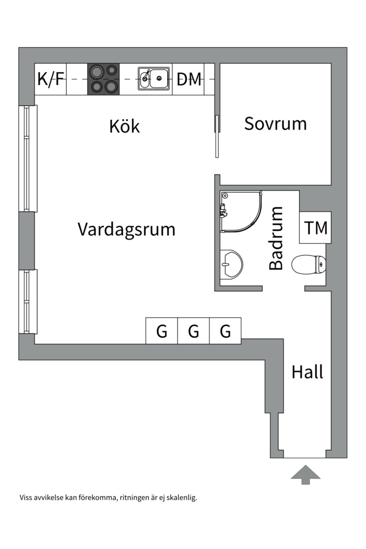 Planlösning från Lötmogatan 7, Till salu i Midsommarkransen, Stockholm