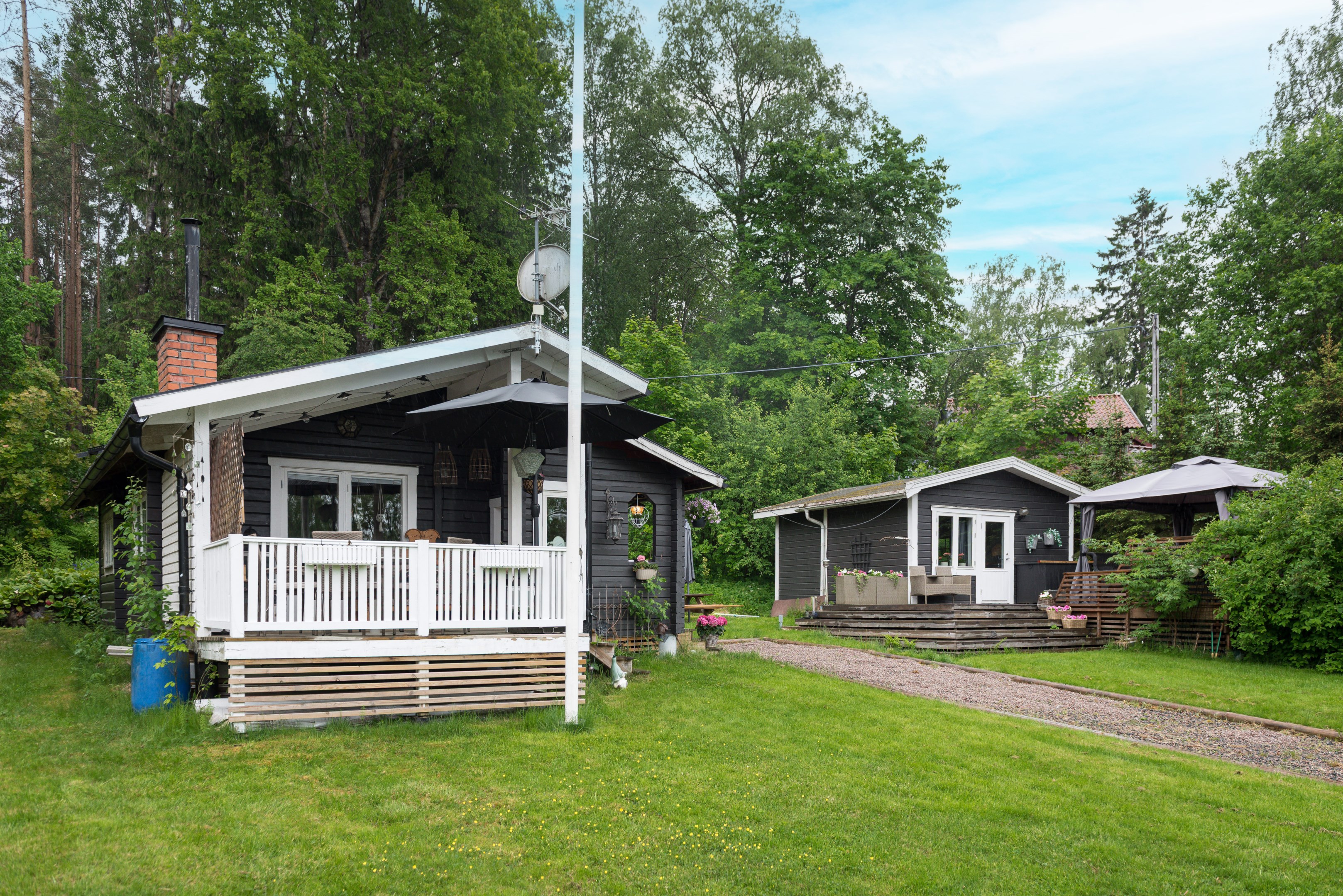 Huvudbyggnad och gästhus
