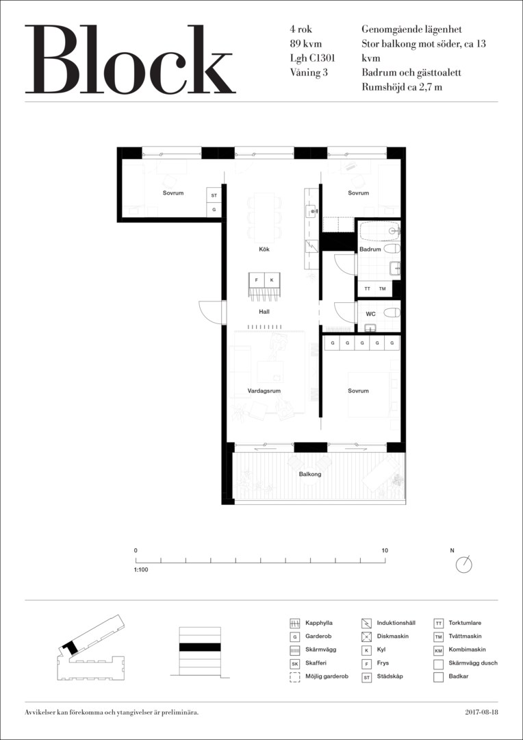 Planlösning från Orgelgatan 11, Kommande i Kapellgärdet, Uppsala