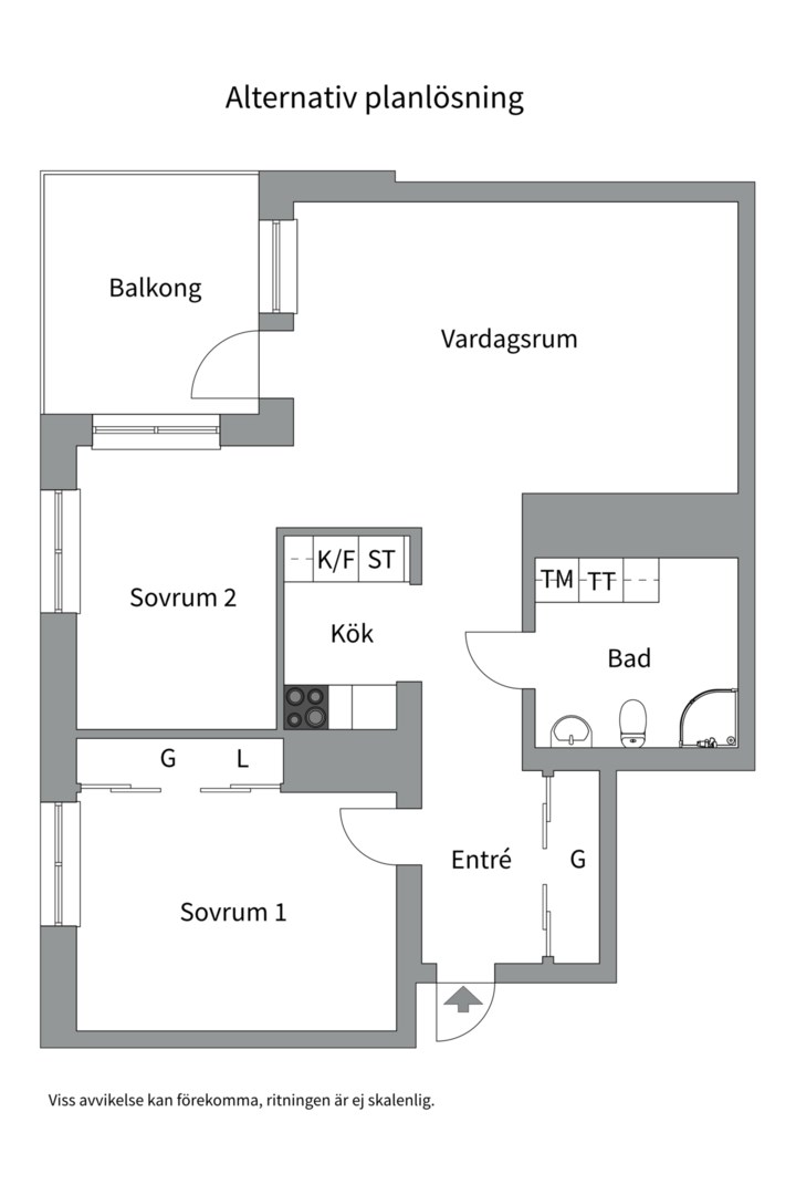 Planlösning från Årgångsgatan 1, 8tr, Kommande i Liljeholmen - Liljeholmskajen, Stockholm