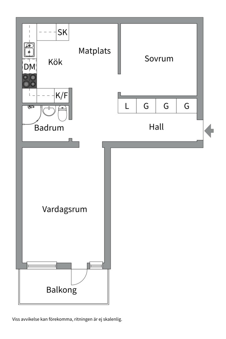 Planlösning från Lästmakargatan 9B, Såld i Salabacke, Uppsala