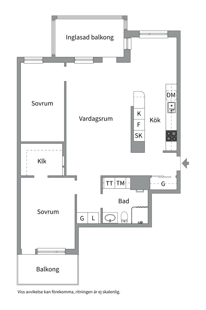 Planlösning från Öster Mälarstrands allé 121, Såld i Öster Mälarstrand, Västerås