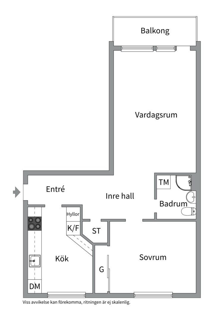 Planlösning från Årstagatan 19A, Till salu i Salabacke, Uppsala