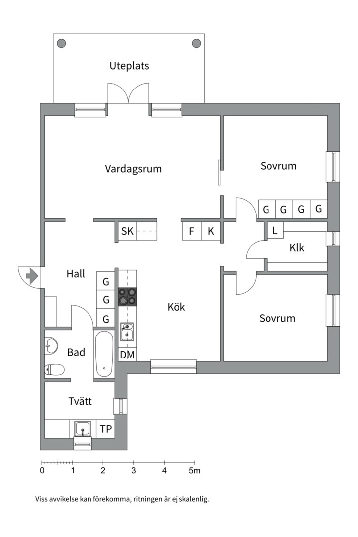 Planlösning från Basarbovägen 3, Kommande i Ekeby, Uppsala