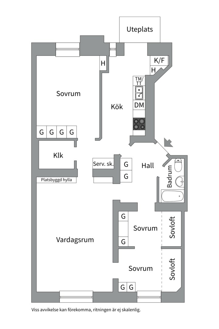 Planlösning från Sankt Eriksgatan 25A, Såld i Kungsholmen, Stockholm