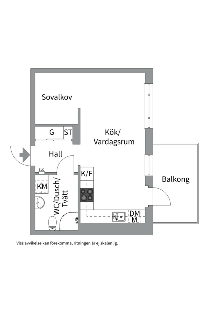 Planlösning från Kungsgatan 91B, Kommande i Kungsängen, Uppsala