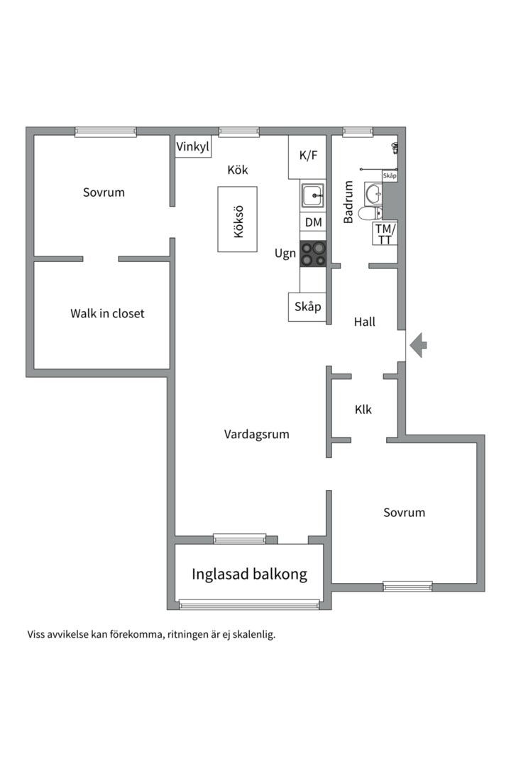 Planlösning från Kristinebergsvägen 38, Till salu i , Stockholm