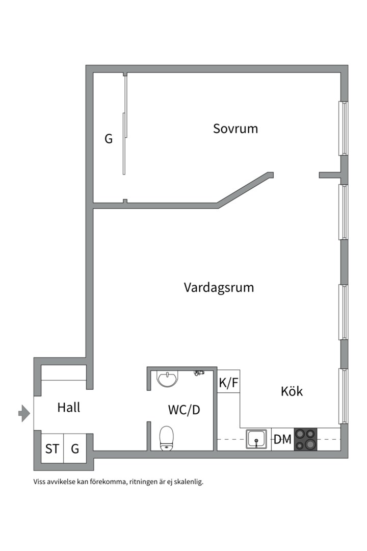 Planlösning från Kronobergsgatan 6, Till salu i Kungsholmen - Fridhemsplan, Stockholm