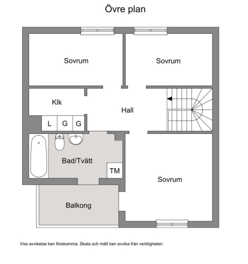 Planlösning övre plan
