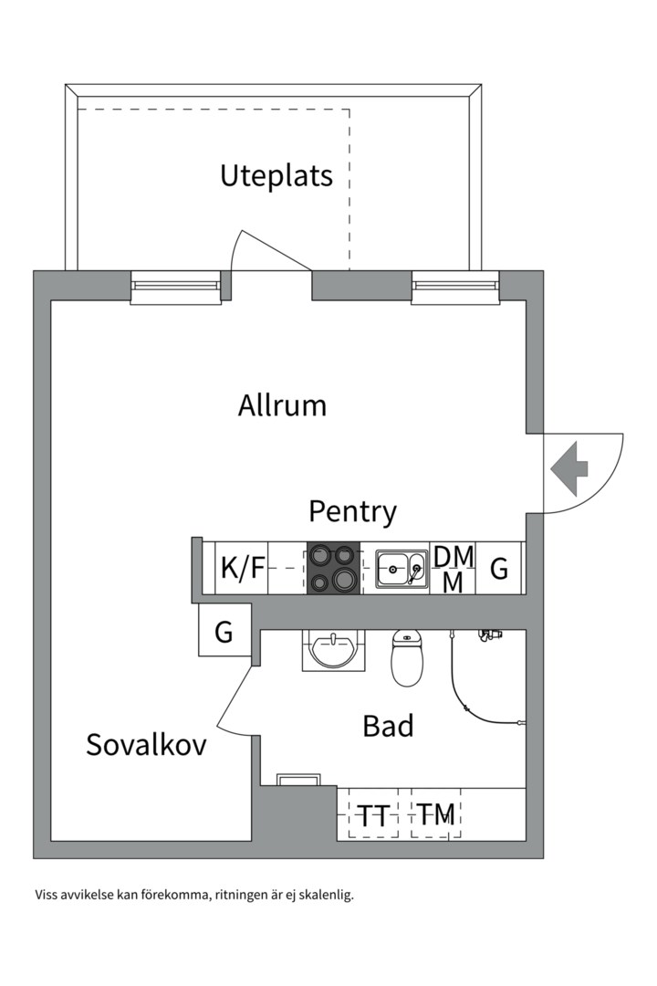 Planlösning från Råbyvägen 34, Såld i Kapellgärdet, Uppsala