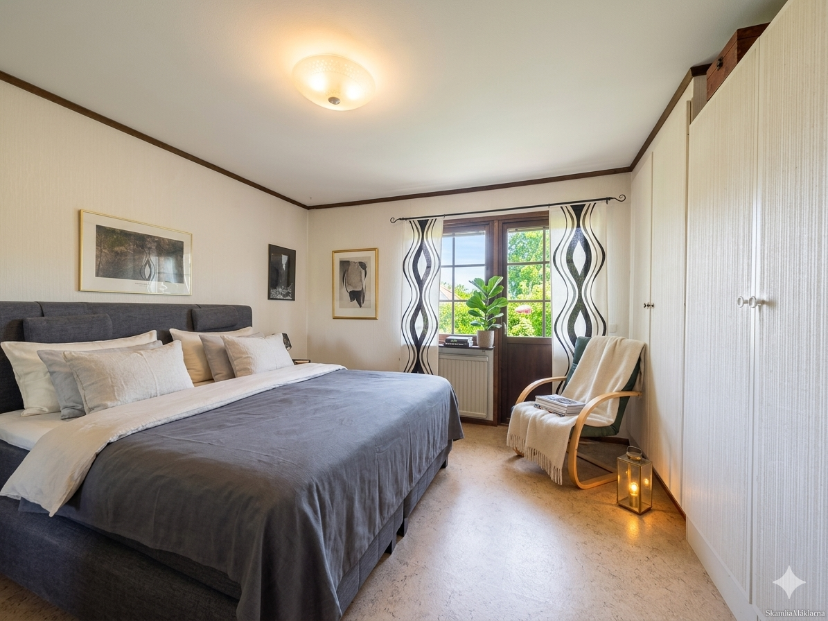 Masterbedroom med flera garderober