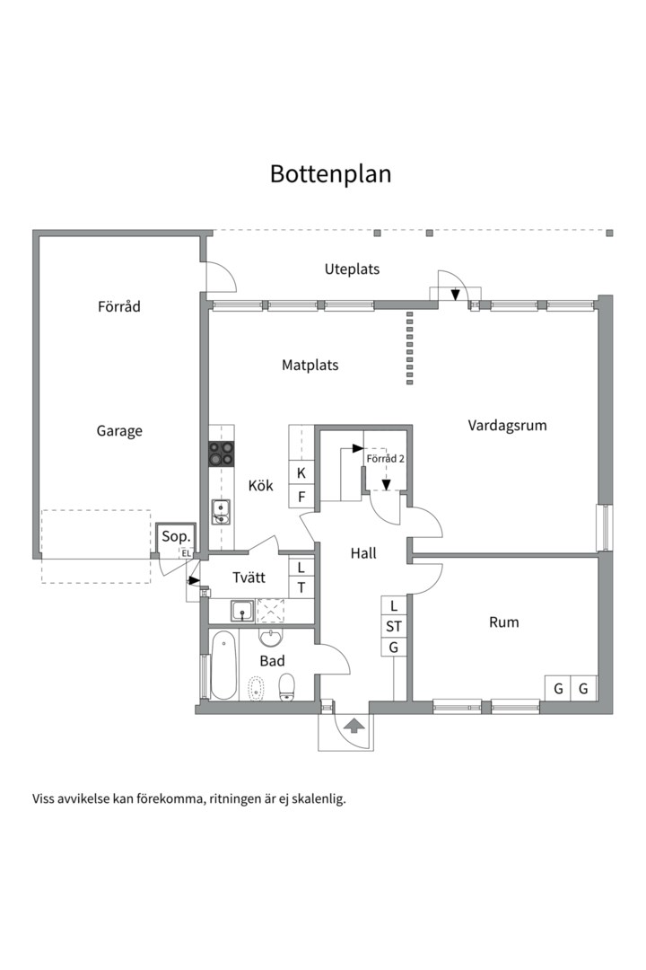 Planlösning från Bonadsvägen 9, Till salu i Nåntuna, Uppsala
