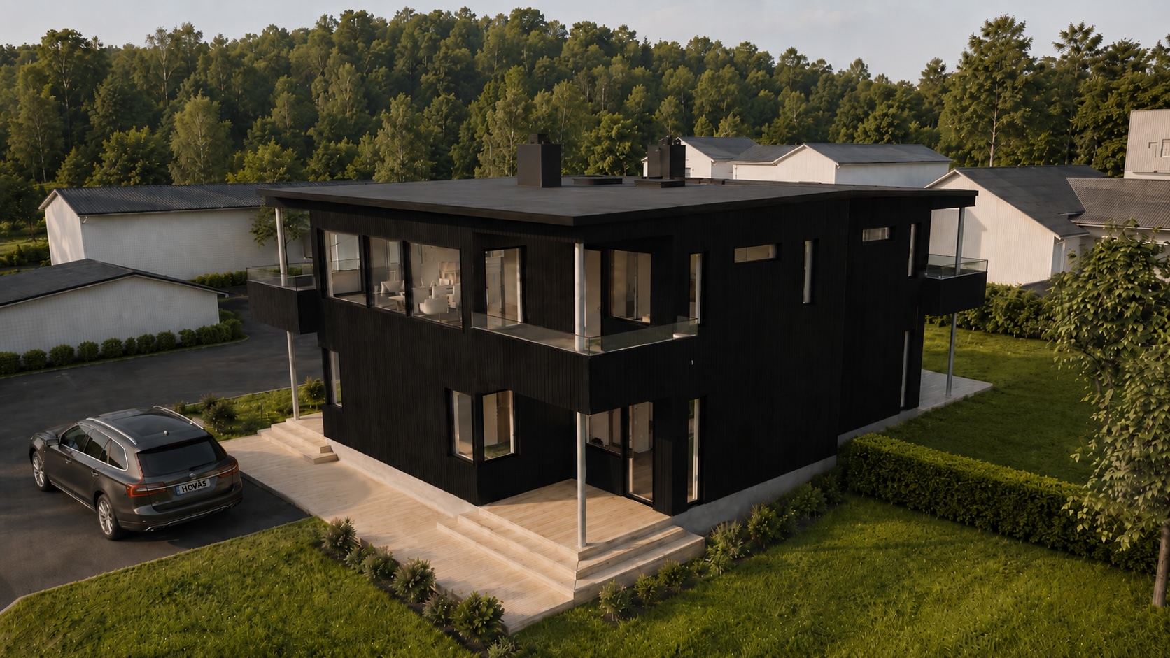 Hus och trädgård