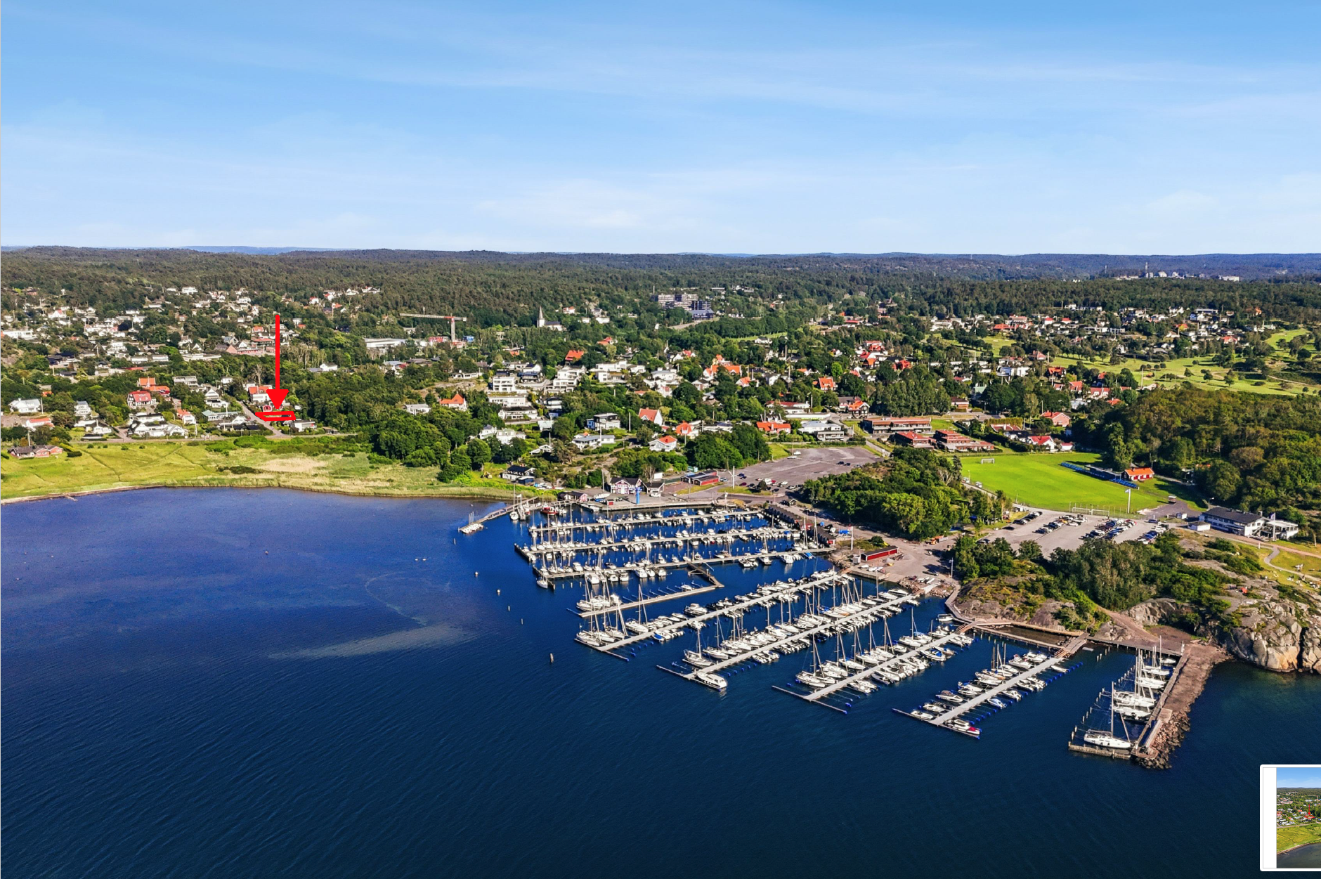 Härligt område vid hav och natur