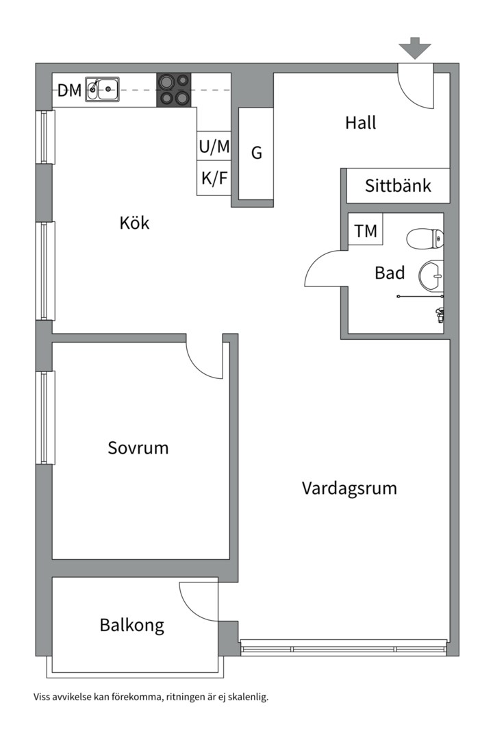 Planlösning från Bangatan 45, Såld i Nordanby, Västerås