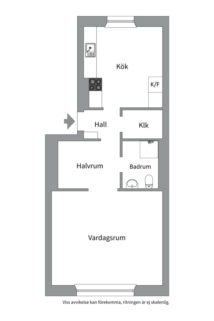 Planlösning från Höganäsgatan 4C, Till salu i Höganäs, Uppsala