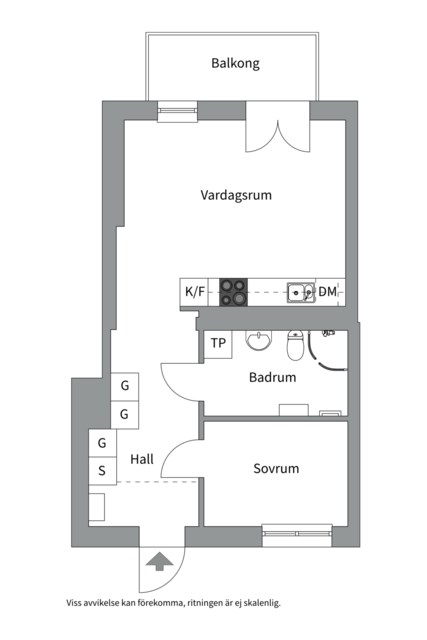 Planlösning från Torkelsgatan 17G, Till salu i Fålhagen, Uppsala