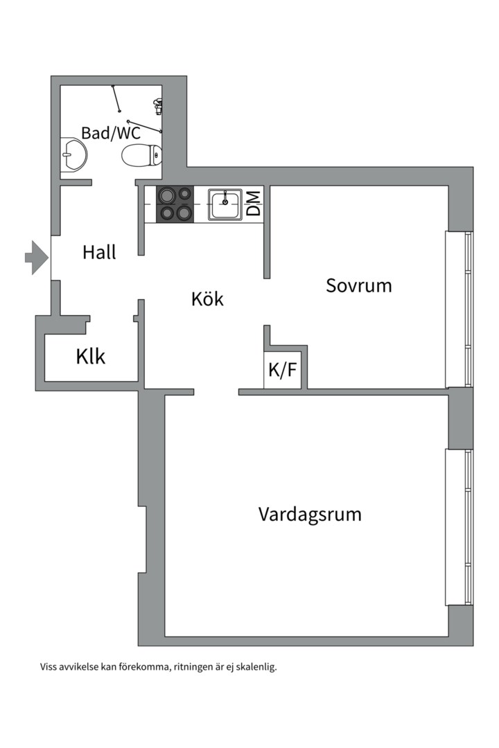 Planlösning från Gropgränd 2A, Kommande i Öfre Slotts, Uppsala