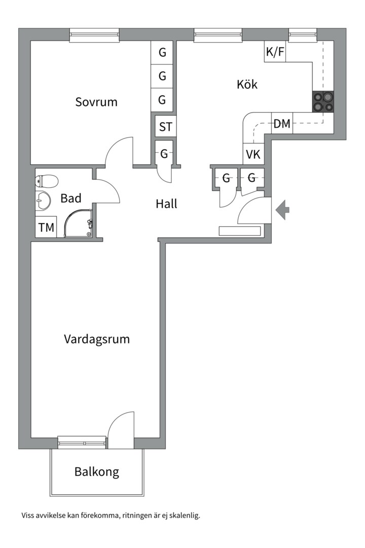 Planlösning från Färnebogatan 16A, Till salu i Skiljebo, Västerås