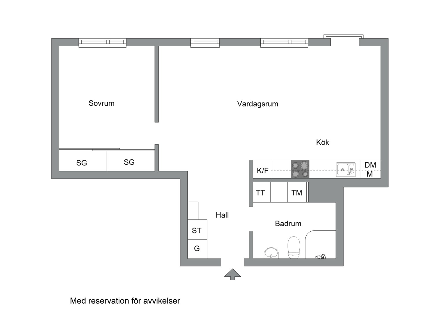 Planlösning från Dammtorps allé 17, Såld i Järvastaden, Solna