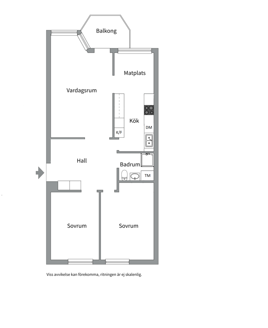 Planlösning från Alphyddevägen 41, 0,5tr, Såld i Alphyddan, Nacka