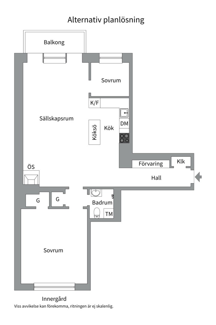 Planlösning från Folkungagatan 118, Såld i Södermalm, Stockholm