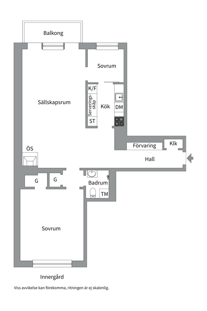 Planlösning från Folkungagatan 118, Såld i Södermalm, Stockholm