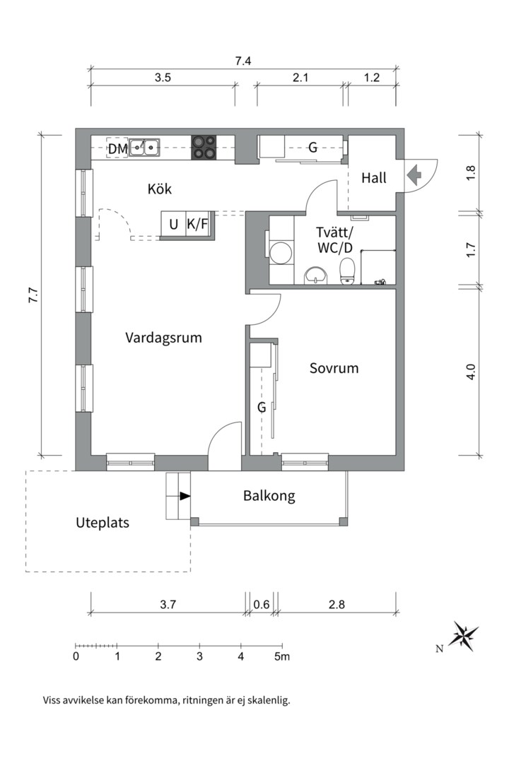 Planlösning från Prästgatan 17, Till salu i Luthagen, Uppsala
