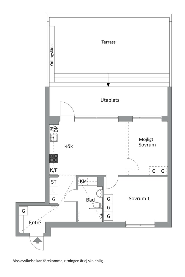Planlösning från Mariehällsvägen 30H, Kommande i Bromma - Mariehäll, Stockholm