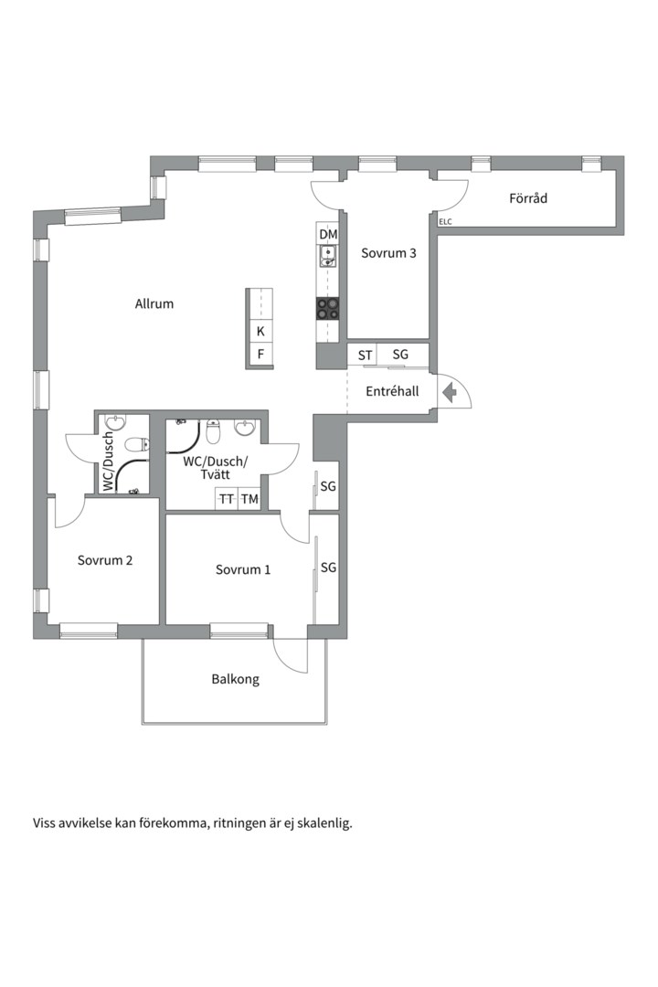 Planlösning från Kungsgatan 93B, Kommande i Kungsängen, Uppsala