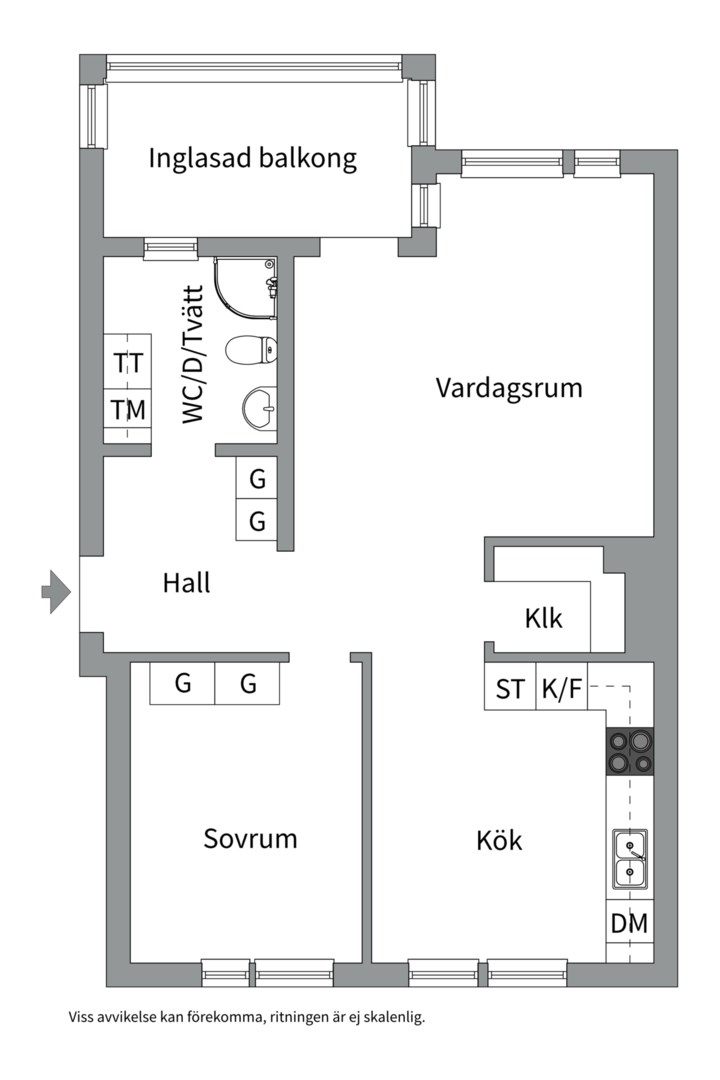 Planlösning från Siktargatan 14, Till salu i Kungsängen, Uppsala