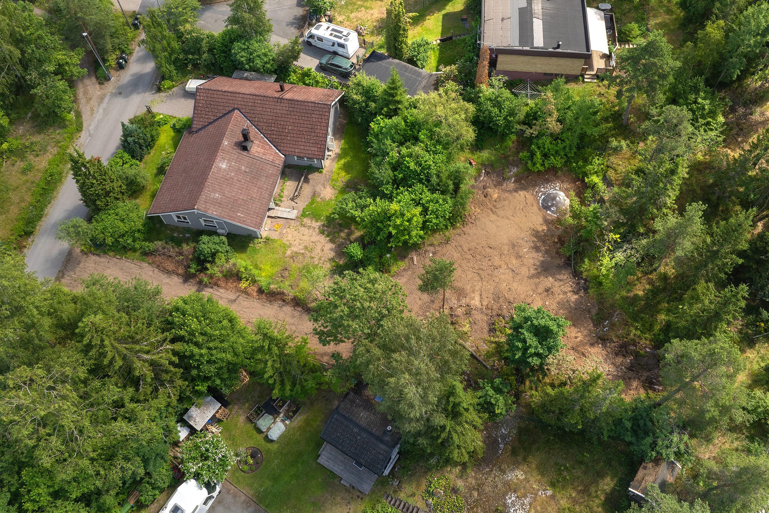 Bostadsbild från Hermelinsvägen 2, Kommande i Tullinge Skog, Botkyrka