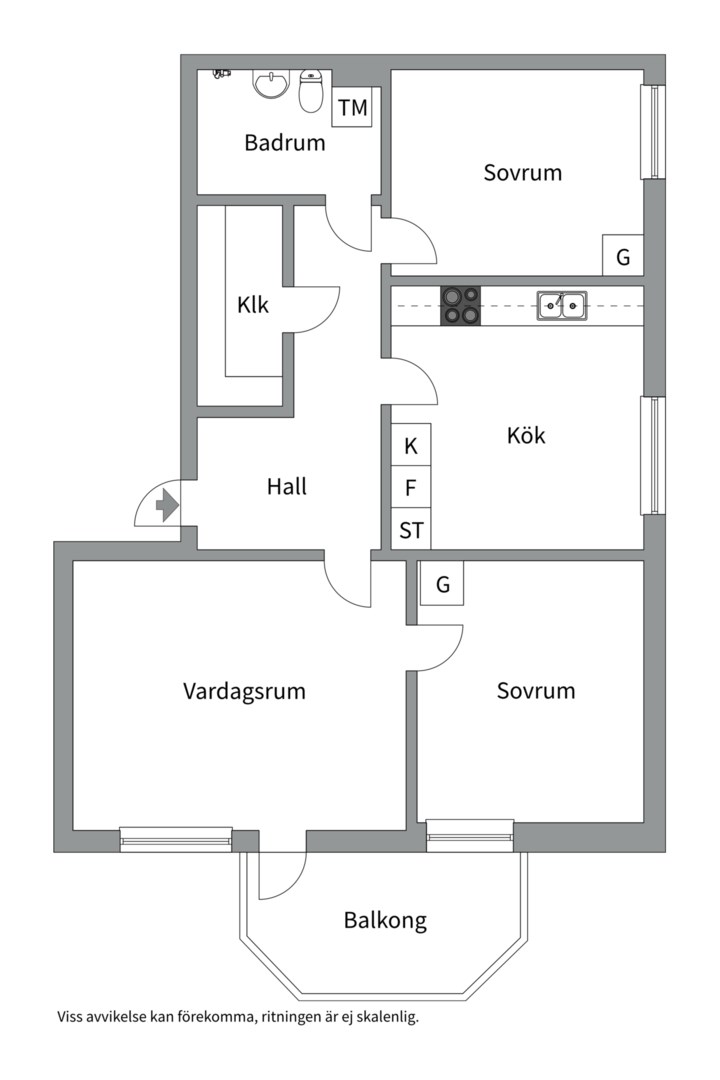 Planlösning från Blekingevägen 2, Till salu i Sävja, Uppsala